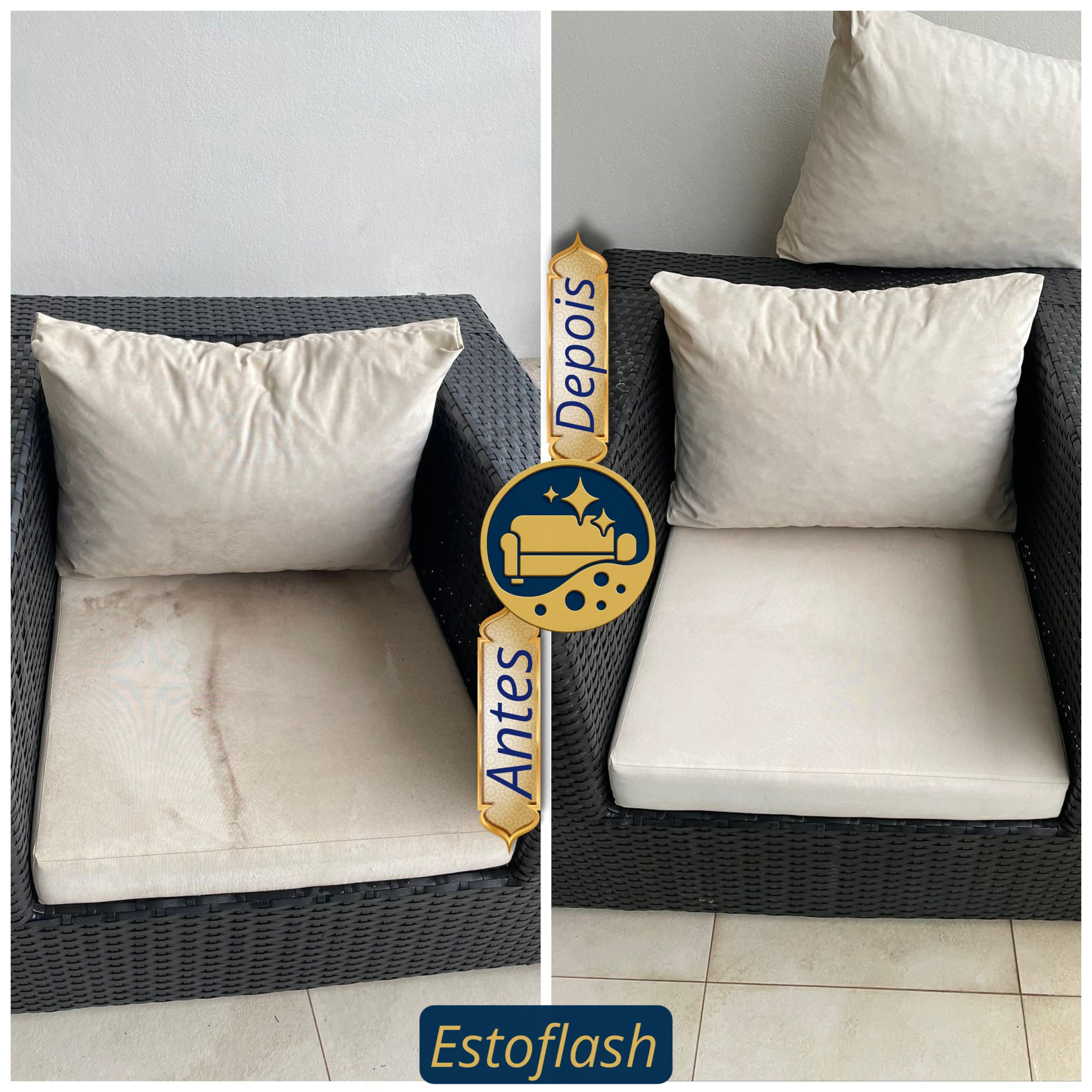 Antes e depois — Cadeira de Jardim